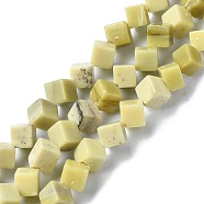 Natural Butter Jade Beads Strands, Rhombus, 5x5x4mm, Hole: 0.9mm, about 75pcs/strand, 15.35 inch(39cm)(G-C135-D03-01)