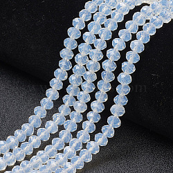 Glass Beads Strands, Imitation Jade, Faceted, Rondelle, Clear, 2.9~3.3x2mm, Hole: 0.8mm, about 148~150pcs/strand, 39.5~40cm(EGLA-A044-J2mm-D06)