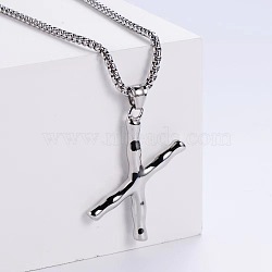 3Pcs Stainless Steel Textured Letter Pendants, Without Chain, Letter X(LW4134-24)