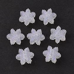 Transparent Acrylic Beads, Glitter Powder, Christmas Snowflake, Clear, 13x14.5x6mm, Hole: 4mm, about 950pcs/500g(OACR-P007-30)