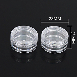 Transparent Plastic Empty Portable Facial Cream Jar, Tiny Makeup Sample Containers, with Screw Lid, Column, Clear, 2.8x1.4cm, Capacity: 3g(CON-PW0001-001)