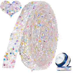 5M Rhinestone Ribbon, Stars Hot Drill Strip, Lavender Blush, 1/2 inch(14mm)~5/8 inch(15mm), about 5.47 Yards(5m)/Set(OCOR-CY0002-01C)