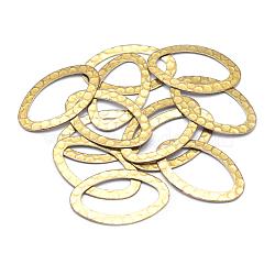 Brass Linking Rings, Hammered Oval, Lead Free & Cadmium Free & Nickel Free, Raw(Unplated), 28x17x0.5mm, Inner Diameter: 11x22mm(KK-P119-29C-RS)