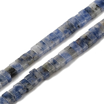 Natural Blue Spot Jasper Beads Strands, 2-Hole, Rectangle, 2.5~3x5x2.5mm, Hole: 0.8mm, about 138~140pcs/strand, 15.28''~15.31''(38.8~38.9cm)