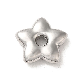 304 Stainless Steel Beads, Flower, Stainless Steel Color, 19x18.5x5mm, Hole: 3.5mm