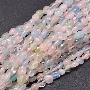 Natural Morganite Chip Beads Strands, Tumbled Stone, 4~7x4~5mm, Hole: 1mm, about 15.5 inch