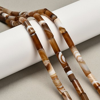 Dyed Natural Agate Beads Strands, Column, Sienna, 15.5~16x6~6.5mm, Hole: 1mm, about 24~25pcs/strand, 14.96~15.35''(38~39cm)