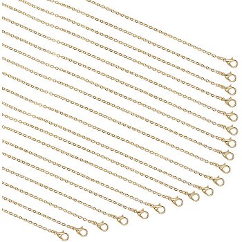 Brass Cable Chains Necklace Making, Golden, 23.6 inch(60cm), 20pcs/set