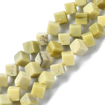 Natural Butter Jade Beads Strands, Rhombus, 5x5x4mm, Hole: 0.9mm, about 75pcs/strand, 15.35 inch(39cm)