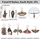 8Pcs Gothic Theme Alloy Enamel Mobile Dustproof Plugs(HJEW-BM00004)-2
