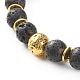 Electroplated Natural Lava Rock & Synthetic Howlite Beads Stretch Bracelets Set for Girl Women(X1-BJEW-JB06924)-8