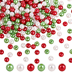 1500Pcs 3 Colors ABS Plastic Imitation Pearl Round Beads, Christmas Themed, Mixed Color, 6mm, Hole: 1~2mm, 500pcs/color(MACR-HY0001-20)