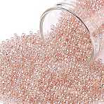 TOHO 11/0 Round Beads, Japanese Seed Beads, (631) Light Rosaline Transparent Luster, 2.2mm, Hole: 0.8mm, about 1110pcs/10g(X-SEED-TR11-0631)