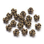 Tibetan Style Tri Spacer Beads, Lead Free & Cadmium Free, Flower, Antique Bronze, 6.5x4mm, Hole: 1.5mm(MLF5036Y)