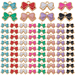 80Pcs 8 Colors Alloy Enamel Pendants, Bowknot, Light Gold, Mixed Color, 9.7~10x15.3~16x2mm, Hole: 1.4~1.6mm, 10pcs/color(ENAM-DC0001-94)