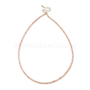 Natural Sunstone Beaded Necklaces, with Golden Plated Brass Chain Extender and Spring Ring Clasps, Golden, 17.32~17.52 inch(44~44.5cm)(NJEW-JN02990-02)