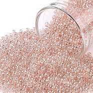 TOHO Round Seed Beads, Japanese Seed Beads, (631) Light Rosaline Transparent Luster, 11/0, 2.2mm, Hole: 0.8mm, about 1110pcs/10g(X-SEED-TR11-0631)