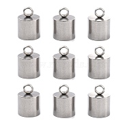 Smooth Surface 201 Stainless Steel Cord Ends, End Caps, Stainless Steel Color, 15x11mm, Hole: 3.5mm, 10mm Inner Diameter(X-STAS-R063-97)