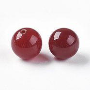 Natural Carnelian Beads, Half Drilled, Dyed & Heated, Round, 8mm, Hole: 1mm(X-G-K275-12-8mm)