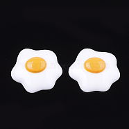 Resin Cabochons, Fried Egg/Poached Egg, Creamy White, 23x26x7mm(CRES-Q210-06A)