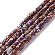 Assembled Synthetic Bronzite and Imperial Jasper Beads Strands, Dyed, Heishi Beads, Flat Round/Disc, Mauve, 6x3mm, Hole: 0.8mm, about 116pcs/strand, 15.79''(40.1cm)(G-I318-03A)