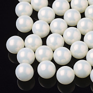 ABS Plastic Imitation Pearl Beads, Matte Style, No Hole/Undrilled, Round, Beige, 6mm, about 5000pcs/bag(SACR-N005-D-01)