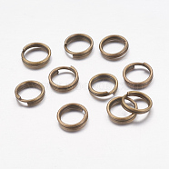 Iron Split Rings, Double Loops Jump Rings, Cadmium Free & Nickel Free & Lead Free, Antique Bronze, 6x1.4mm, about 5.3mm inner diameter, about 950pcs/100g(X-JRDAB6mm-NF)