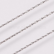 304 Stainless Steel Cardano Chains, with Spool, Soldered, Stainless Steel Color, 0.8mm, about 32.8 Feet(10m)/roll(CHS-K008-08A)