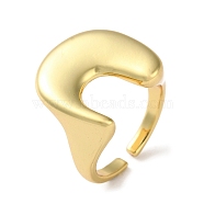 Rack Plating Brass Arch Open Cuff Rings, Cadmium Free & Lead Free, Real 18K Gold Plated, Inner Diameter: 17.4mm(RJEW-K249-04G)