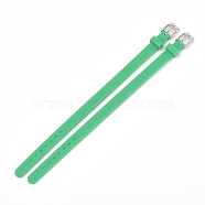 Silicone Watch Bands, with 201 Stainless Steel Clasps, Green, 8-7/8 inch(22.5~22.7cm), 10x3mm(SIL-S001-03)