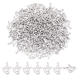 120Pcs 304 Stainless Steel Bird Pendants, Laser Cut, Hollow, Dove, Stainless Steel Color, 17x12x1mm, Hole: 0.9mm(STAS-DC0007-36)