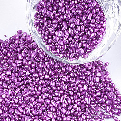 Baking Painted Glass Beads, For Nail Art Decoration Accessories, No Hole/Undrilled, Chips, Dark Violet, 1.5~5x1.5~2x1.5~2mm, about 450g/bag(MRMJ-S034-03I)