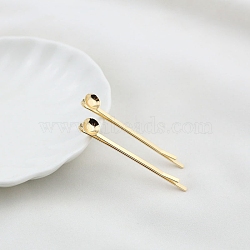Hair Accessories Iron Hair Bobby Pin Findings, Flat Round, Real 14K Gold Plated, 55mm(OHAR-PW0001-443G-04)
