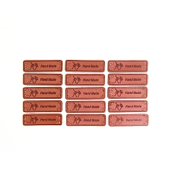 PU Imitation Leather Label Tags, for DIY Jeans, Bags, Shoes, Hat Accessories, Palm, 15x50mm(PW-WG23376-06)
