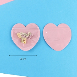 Plastic Zip Lock Bag, Storage Bags, Self Seal Bag, Heart, Pink, 10x10cm(PW-WG24539-06)