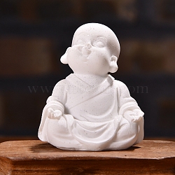 Resin Buddha Statue Display Decoration, for Home Office Desktop Feng Shui Decoration, White, 55x35x70mm(PW-WG3AFC1-01)