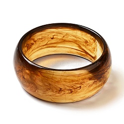 Round Acrylic Bangle for Women, Dark Goldenrod, Inner Diameter: 2-5/8 inch(6.7cm)(BJEW-A141-03A)