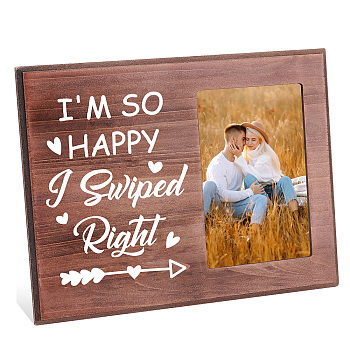 MDF Wood Photo Frames, for Tabletop Display Photo Frame, Rectangle, Word, 195x255x12mm