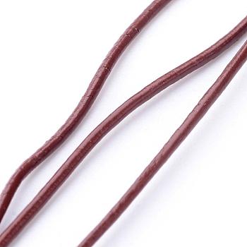 Cowhide Leather Cord, Leather Jewelry Cord, Jewelry DIY Making Material, Round, Dyed, Saddle Brown, 1MM