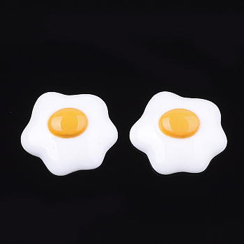 Resin Cabochons, Fried Egg/Poached Egg, Creamy White, 23x26x7mm