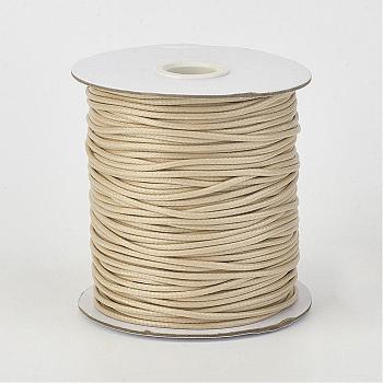 Eco-Friendly Korean Waxed Polyester Cord, BurlyWood, 0.5mm, about 169.51~174.98 Yards(155~160m)/Roll