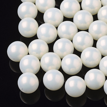 ABS Plastic Imitation Pearl Beads, Matte Style, No Hole/Undrilled, Round, Beige, 6mm, about 5000pcs/bag