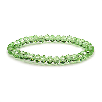 Fashionable Faceted Rondelle Glass Beads Stretch Bracelets for Women Girls Gift