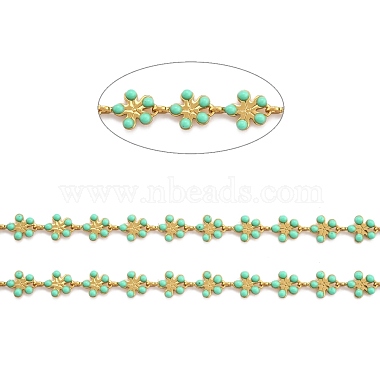 Golden Brass Enamel Link Chain(CHC-H103-08C-G)-2