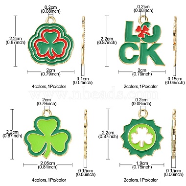 12 pcs 12 styles pendentifs en alliage d'émail de la Saint-Patrick(ENAM-FS0001-66)-5