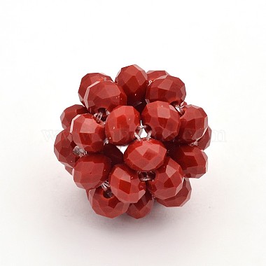 22mm Red Round Glass Beads