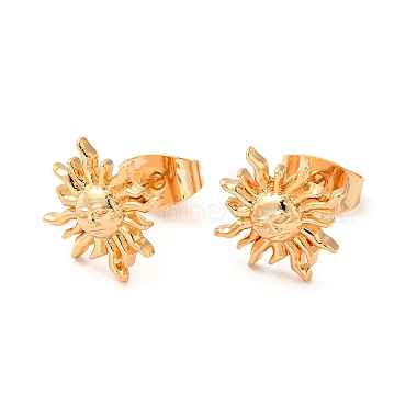 Brass Stud Earrings for Women(X-KK-M239-01G)-2