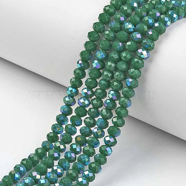 Green Rondelle Glass Beads