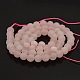 Chapelets de perles rondes en quartz rose mat naturel(G-N0120-43-6mm)-2