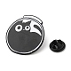 Broche esmaltado de aleación de gato negro con cuenco(JEWB-E022-04EB-01)-3